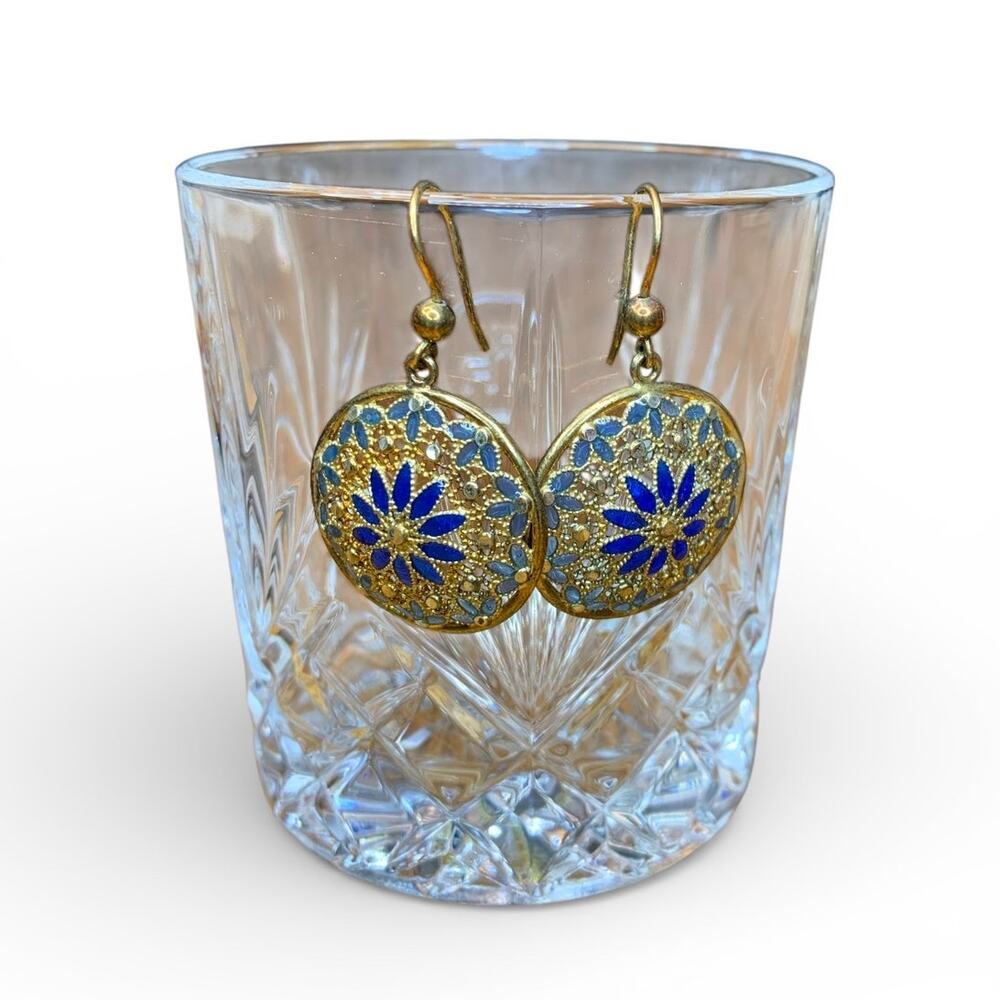Italian Filigree Silver Flower Earrings - 925 Silver